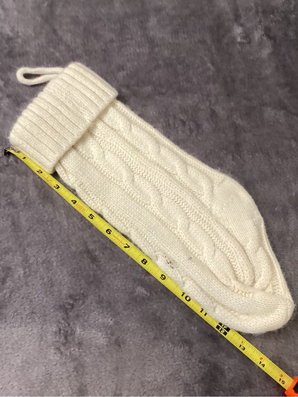 Cable Knit Cream Holiday Stocking - Picture 4 of 4